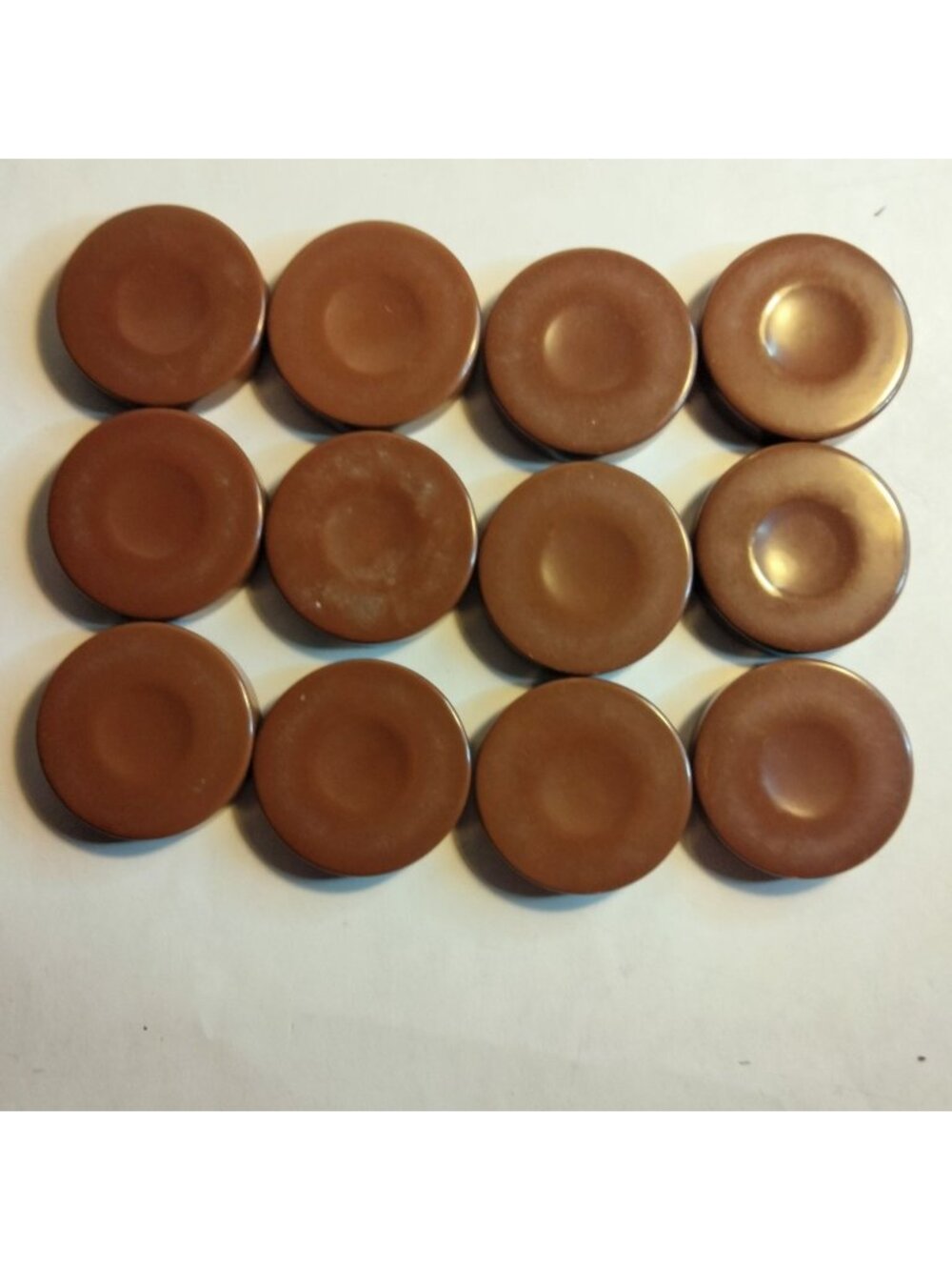 Backgammon Replacement Checkers Brown Round Pieces lot 12